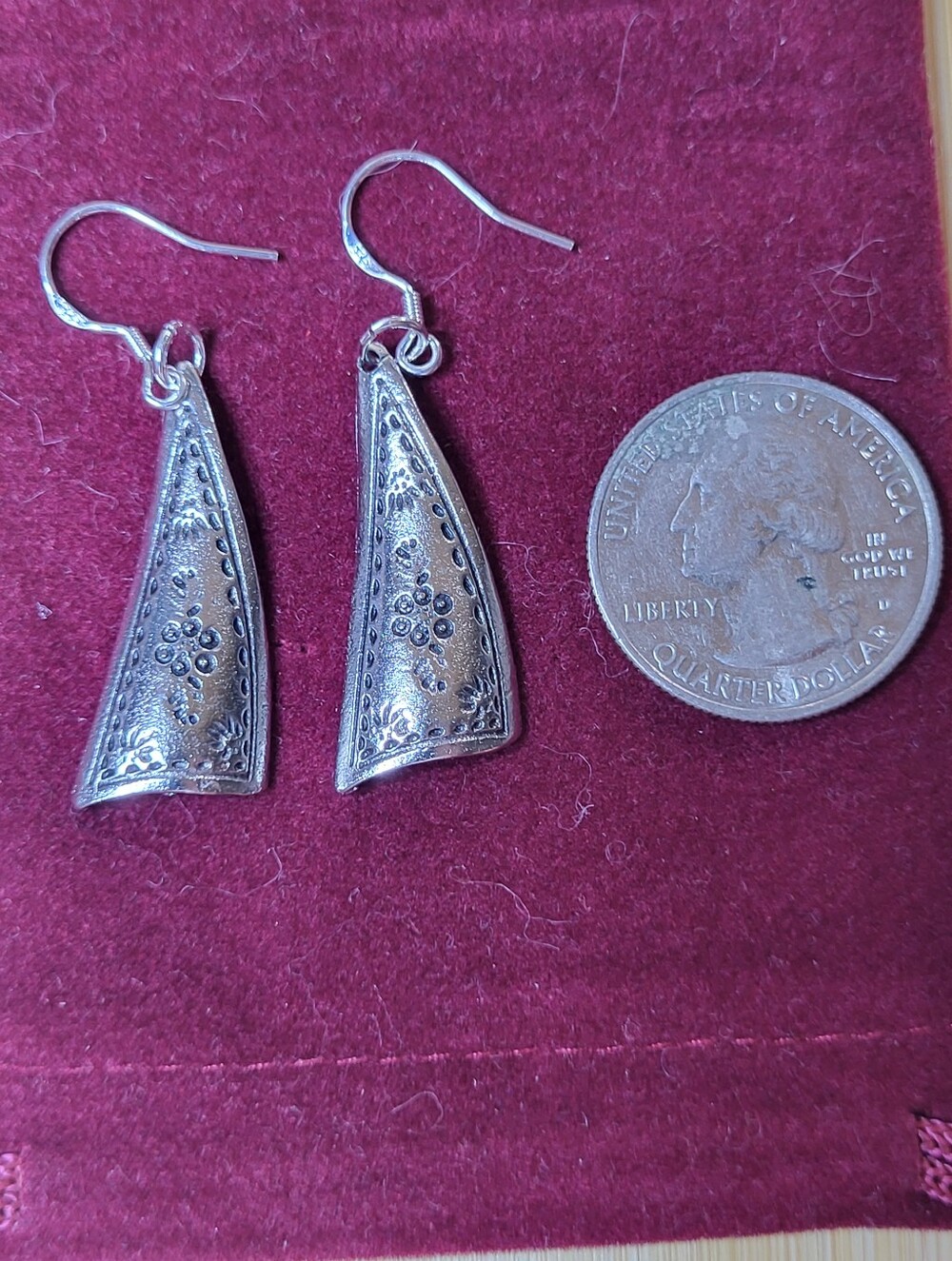 Sterling-Style Silver Floral Drop Earrings - Silver